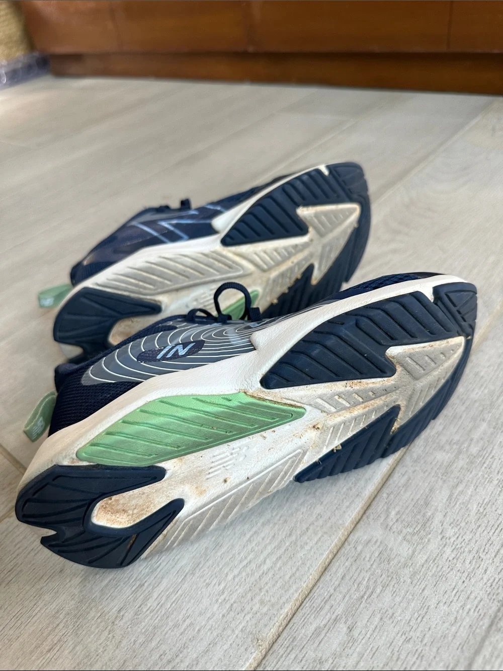 New Balance Navy with Light Blue and Green Kids Sneakers